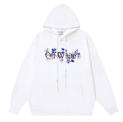 Off White Logo Drawstring Hoodie