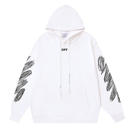 Off White Logo Drawstring Hoodie