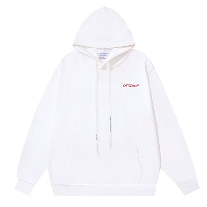 Off White Logo Drawstring Hoodie