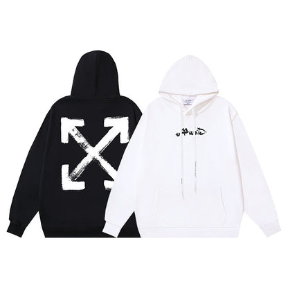 Off White Logo Drawstring Hoodie