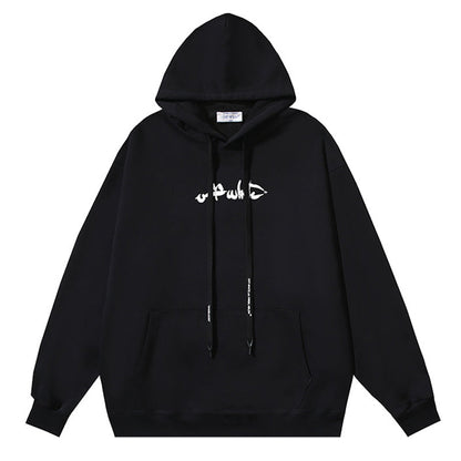 Off White Logo Drawstring Hoodie