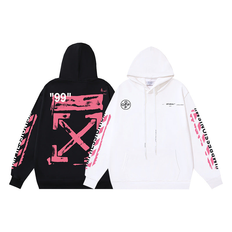 Off White Logo Drawstring Hoodie