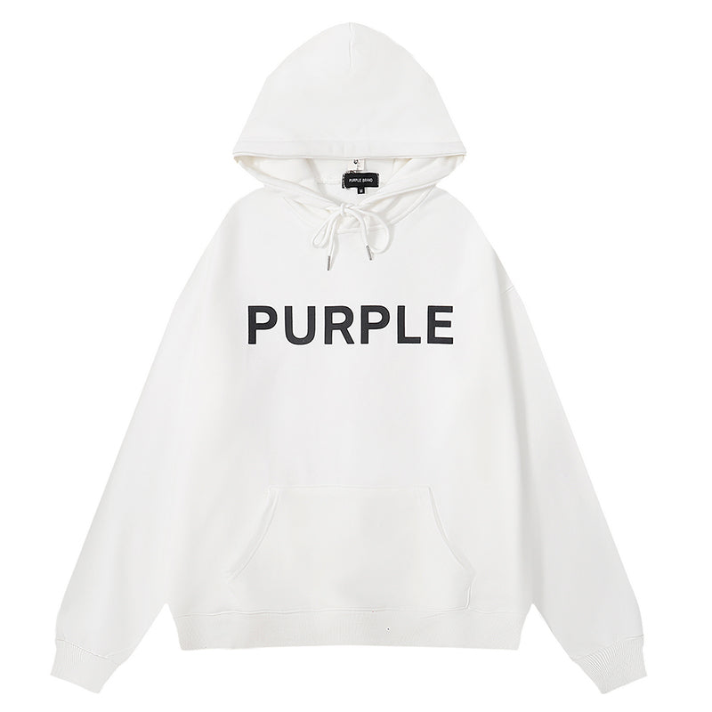 Purple Brand Logo Letter Hoodies