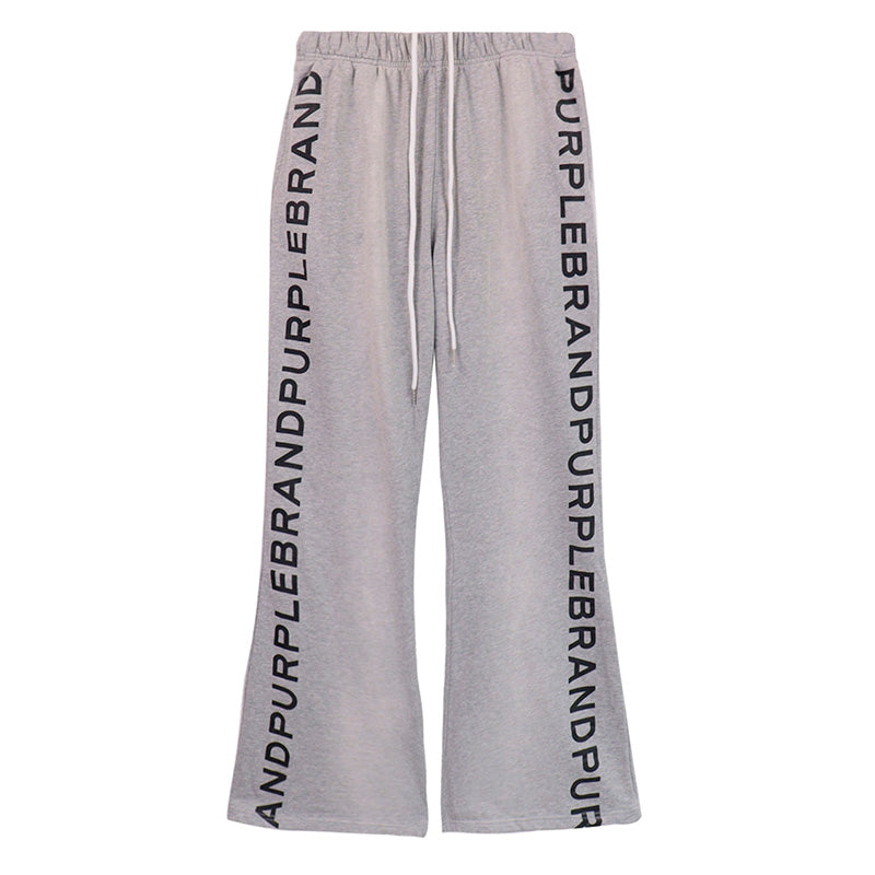 Purple Brand Wordmark Repeat Flare Grey Pants