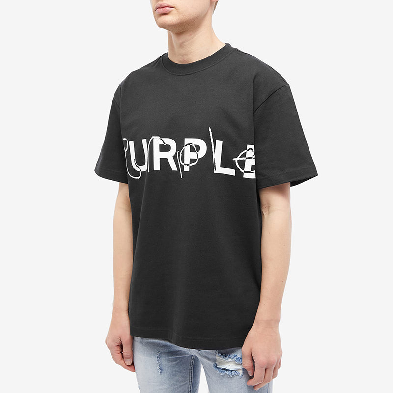 Purple Brand Logo Letter Print T-Shirt