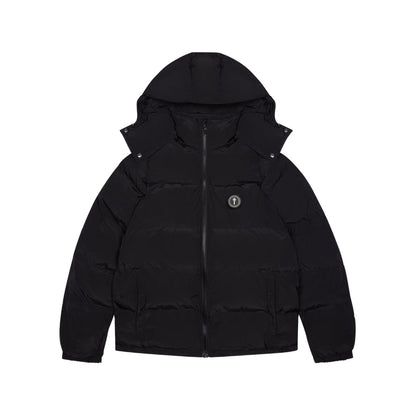 TRAPSTAR IRONGATE DETACHABLE HOODED PUFFER JACKET - BLACK