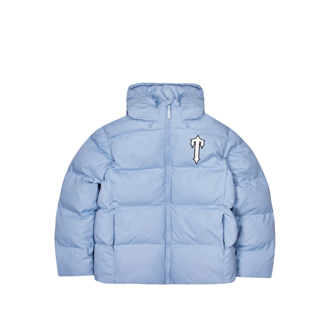 TRAPSTAR IRONGATE ARCH HOODED PUFFER JACKET - LIGHT BLUE