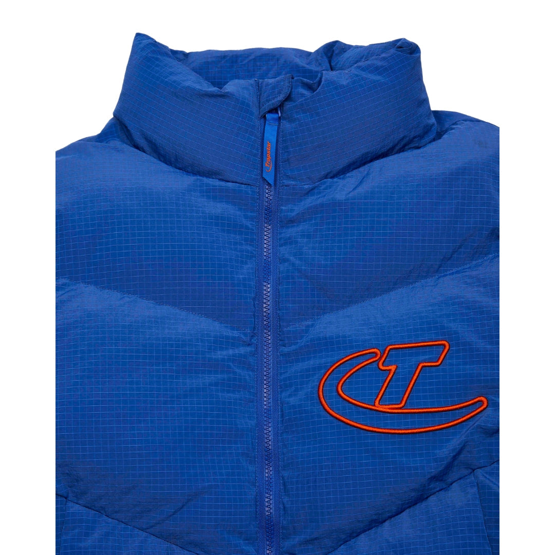 TRAPSTAR HYPERDRIVE RIPSTOP PUFFER JACKET - BLUE / ORANGE