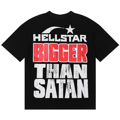 Hellstar Letter Printed T-Shirt Black