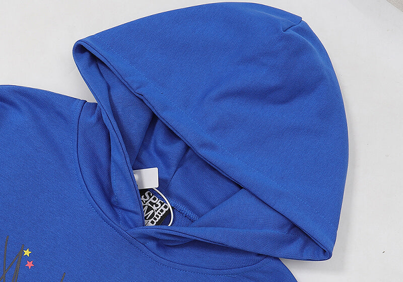 Sp5der Spider Web Hoodie-Blue #8207