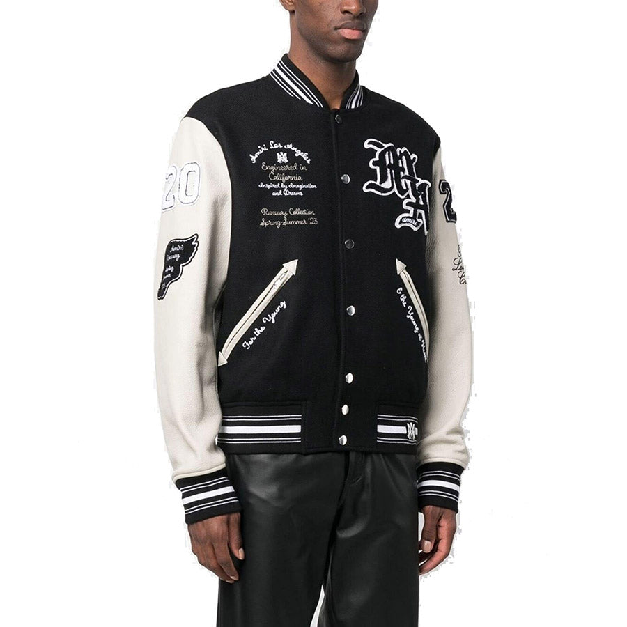 AMIRI logo patch varsity bomber jacket