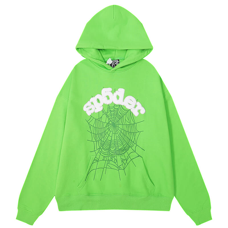 Sp5der Spider Web Hoodie-Green #8208