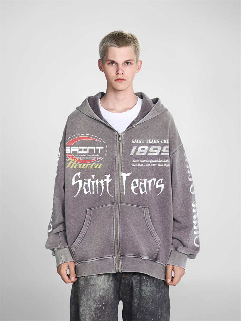 Saint Michael Tears Printed Hoodie