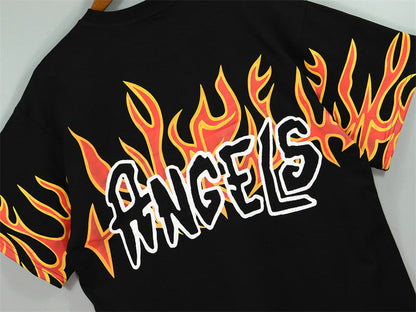 Palm Angels Garment Dye Graffiti Flames Tee