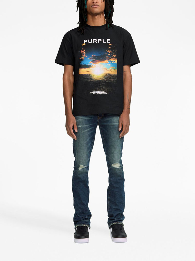 Purple Brand Sunrise At Sea Print T-Shirt