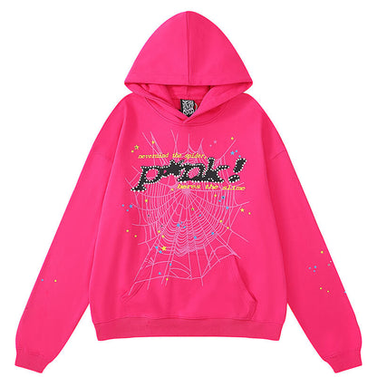 Sp5der Young Thug Punk Hoodie-Pink #142