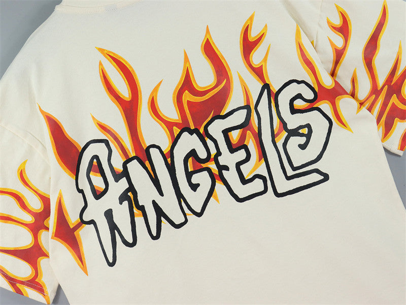 Palm Angels Garment Dye Graffiti Flames Tee