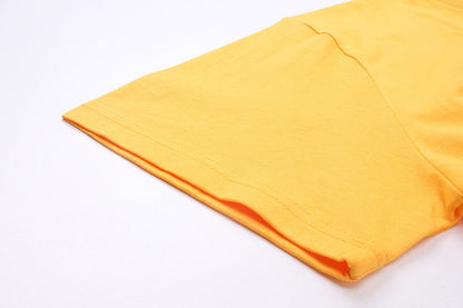 Sp5der Green Foam Printing High Weight T-Shirt Yellow