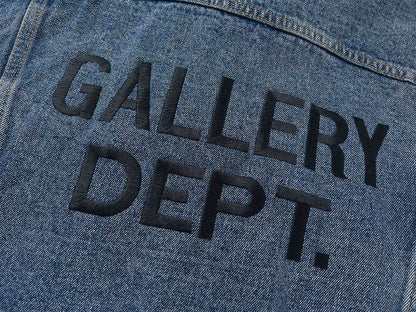 GALLERY DEPT letter embroidered washed denim Jacket