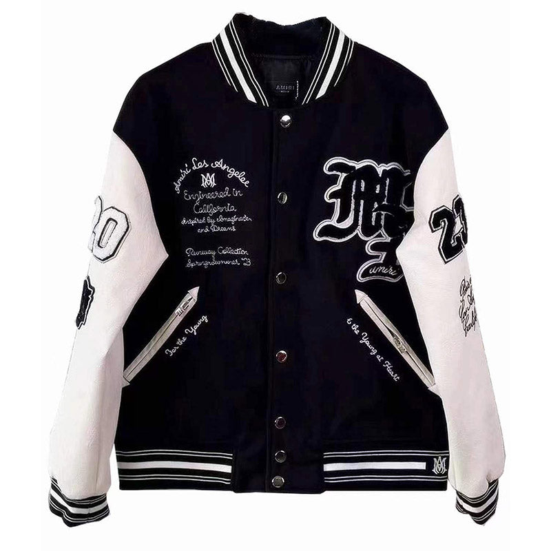 AMIRI logo patch varsity bomber jacket