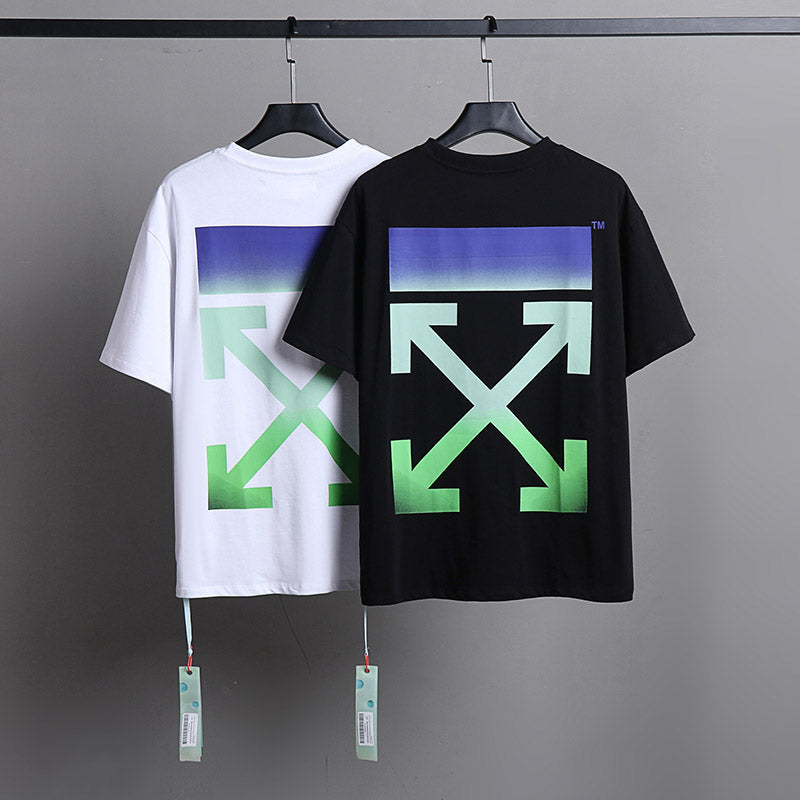 OFF WHITE Gradient cartoon arrow pattern T-Shirts