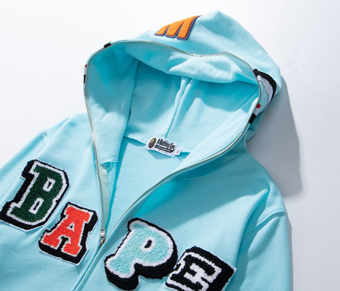 BAPE Multi Fonts Shark Full Zip Hoodies