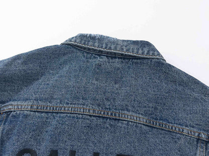 GALLERY DEPT letter embroidered washed denim Jacket