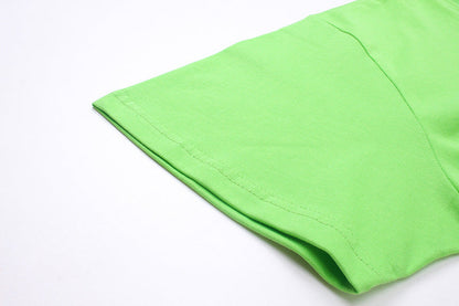 Sp5der Green Foam Printing High Weight T-Shirt Green