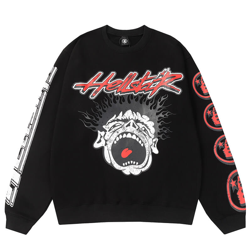 Hellstar Studios 'Records' Crewneck Sweatshirt Heather Black