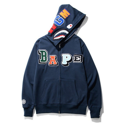 BAPE Multi Fonts Shark Full Zip Hoodies