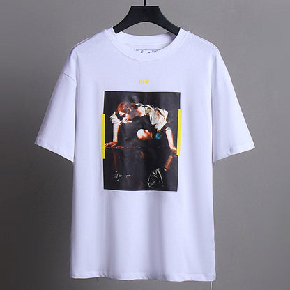 OFF WHITE Oil painting series arrow pattern T-Shirts