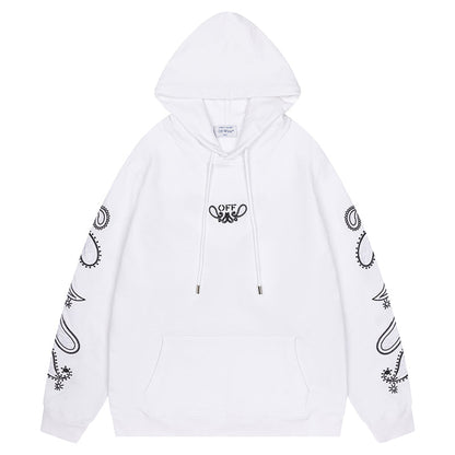 Off White Logo Drawstring Hoodie