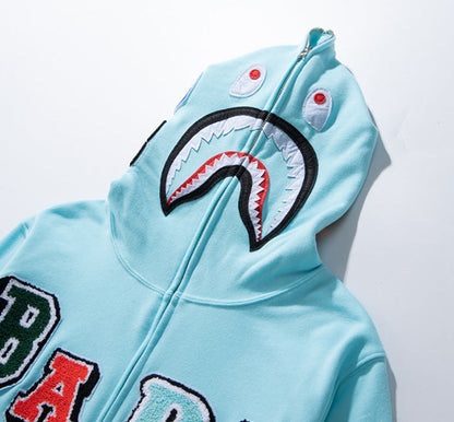 BAPE Multi Fonts Shark Full Zip Hoodies