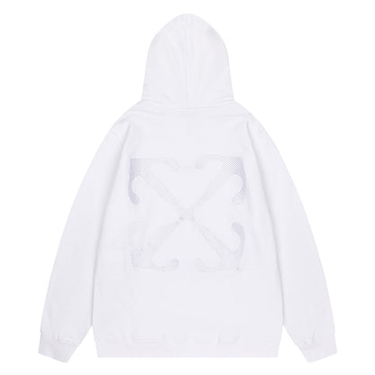 Off White Logo Drawstring Hoodie