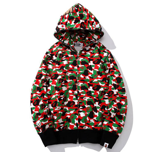 Bape Multicolor camouflage shark Hoodie