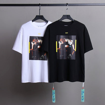 OFF WHITE Oil painting series arrow pattern T-Shirts