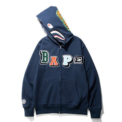 BAPE Multi Fonts Shark Full Zip Hoodies