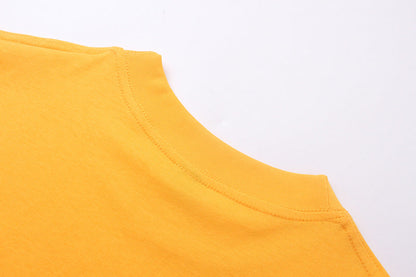 Sp5der Green Foam Printing High Weight T-Shirt Yellow