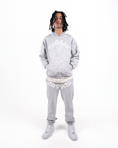 Sp5der OG Web Hoodie Heather Grey