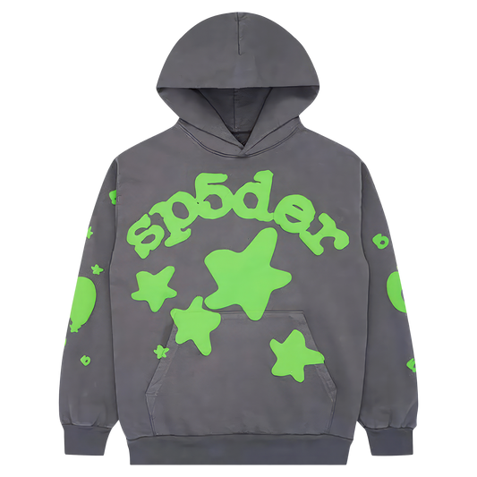 Sp5der Beluga Hoodie Slate Grey/Green