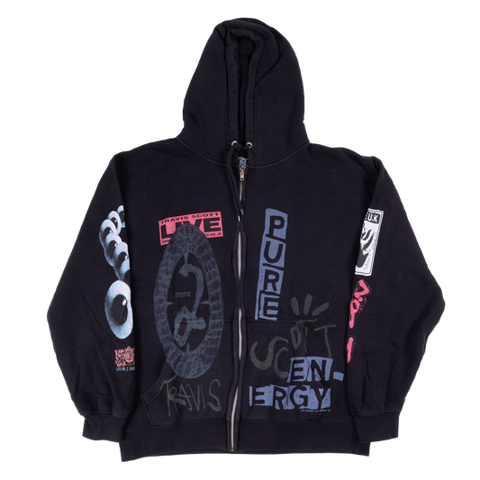 Travis Scott O2 Pure Zip Up Hoodie Black