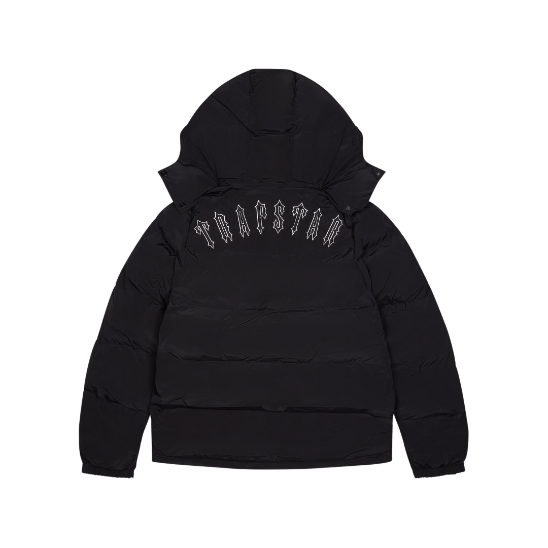 TRAPSTAR IRONGATE DETACHABLE HOODED PUFFER JACKET - BLACK