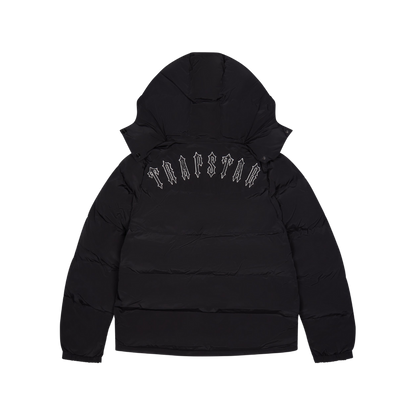 TRAPSTAR IRONGATE DETACHABLE HOODED PUFFER JACKET - BLACK