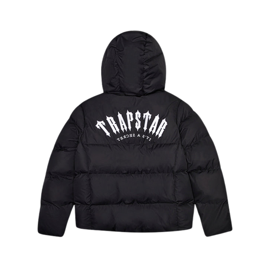 TRAPSTAR IRONGATE HOODED PUFFER JACKET - BLACK