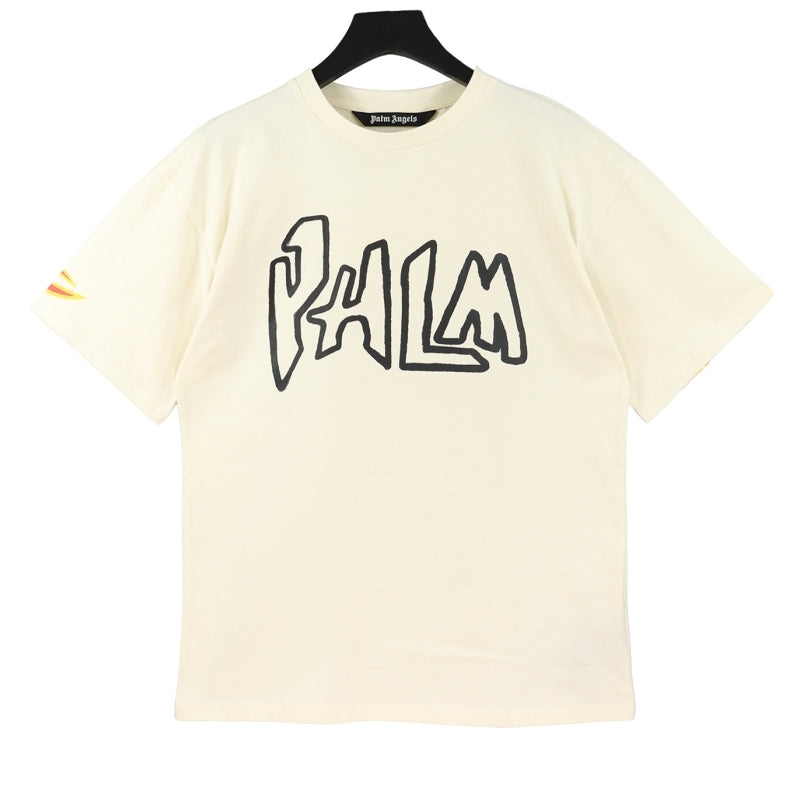 Palm Angels Garment Dye Graffiti Flames Tee