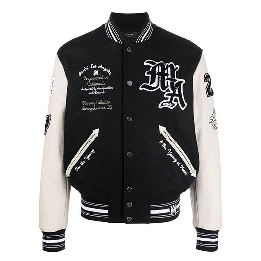 AMIRI logo patch varsity bomber jacket