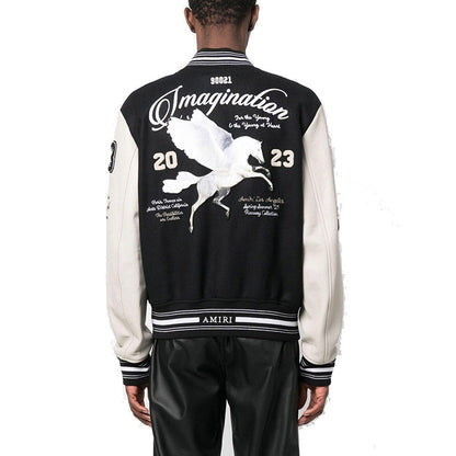 AMIRI logo patch varsity bomber jacket