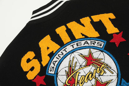 Saint Michael Tears Baseball Jacket