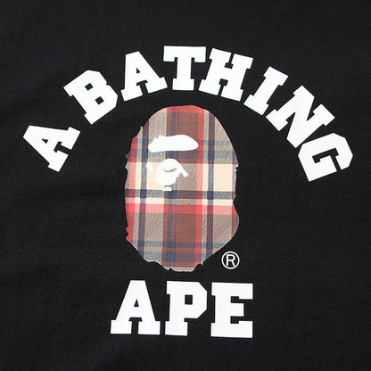 Bape Black And Brown Plaid Small Logo Short Sleeve T-Shirt