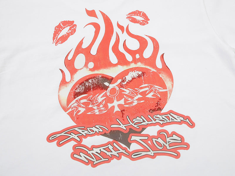 Hellstar Studios Portrait Flame Love Print T-Shirt